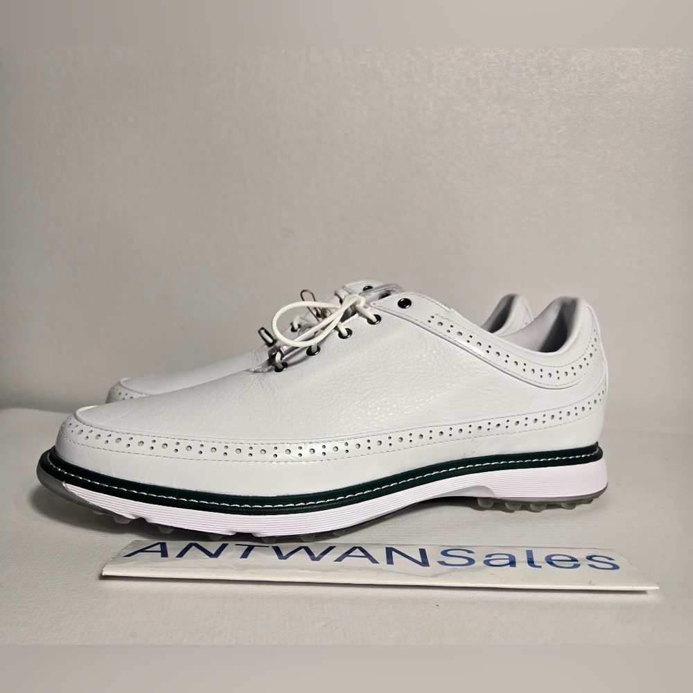 Adidas Golf MC80 Spikeless White Green IE3526 Waterproof Leather Men's Sz 12 NWT